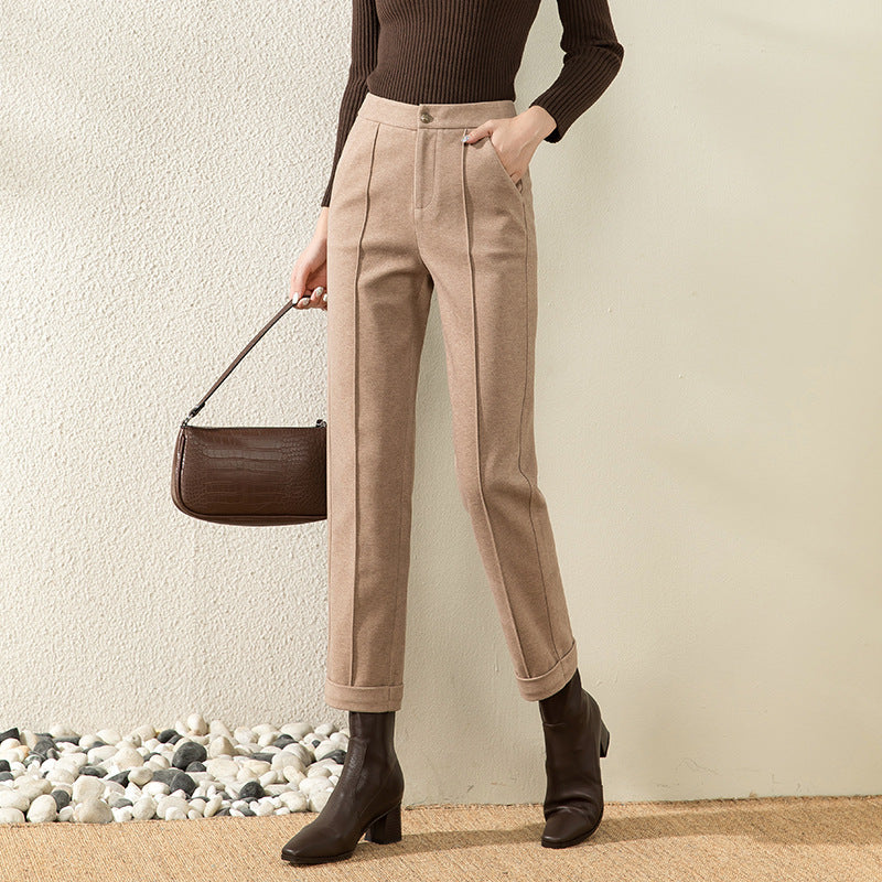 Leah – High-Waisted Straight Casual Pants for Fall and Winter