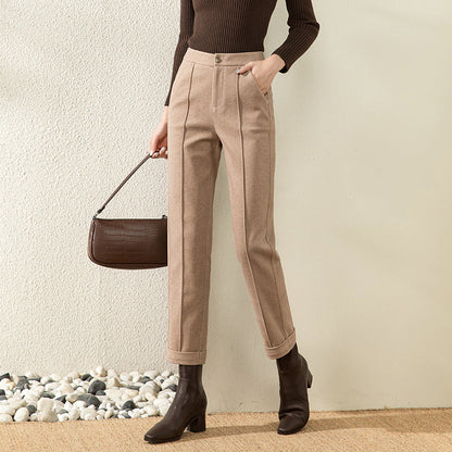 Leah – High-Waisted Straight Casual Pants for Fall and Winter