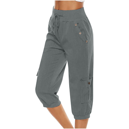 Alice – Stylish Women's Cargo Pants in Cotton and Linen