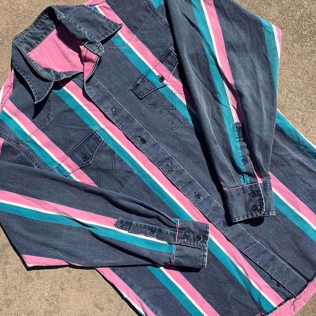 Ricky – Casual Men's Shirt with Retro Print and Long Sleeves