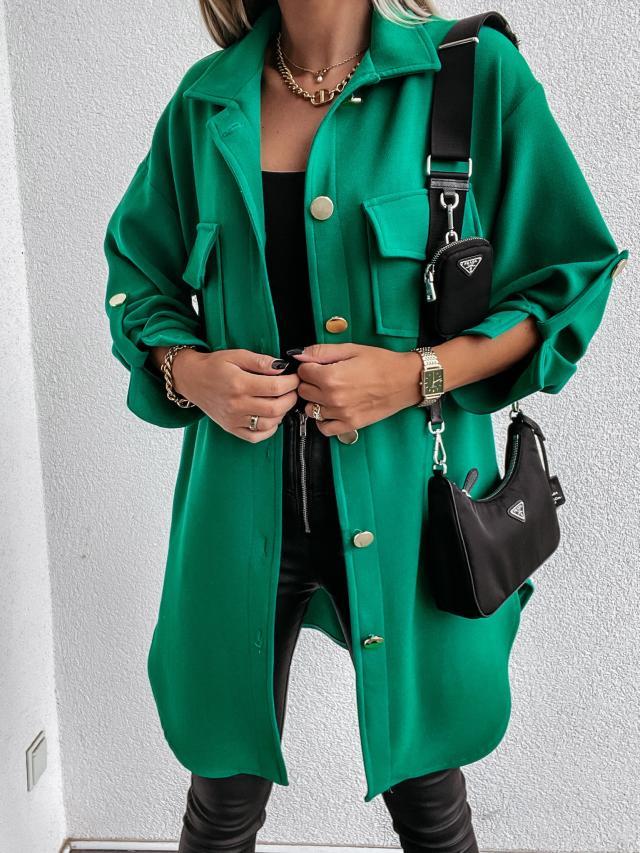 Miranda – Mid-Length Women's Jacket with Sleeve Button Detail