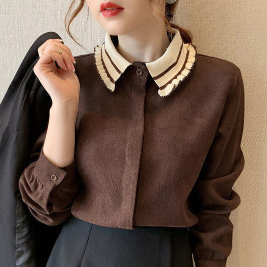 Kathryn – Long Sleeve Corduroy Shirt for Women in Fall and Winter