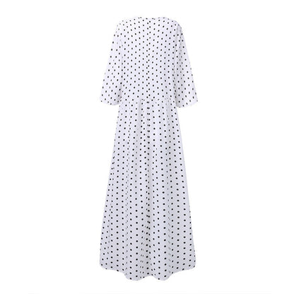 Clara – Elegant Polka Dot Mid Sleeve Women's Tunic Dress