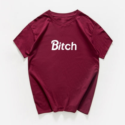 Andrea – Women's T-Shirt with Letter Print and Short Sleeves