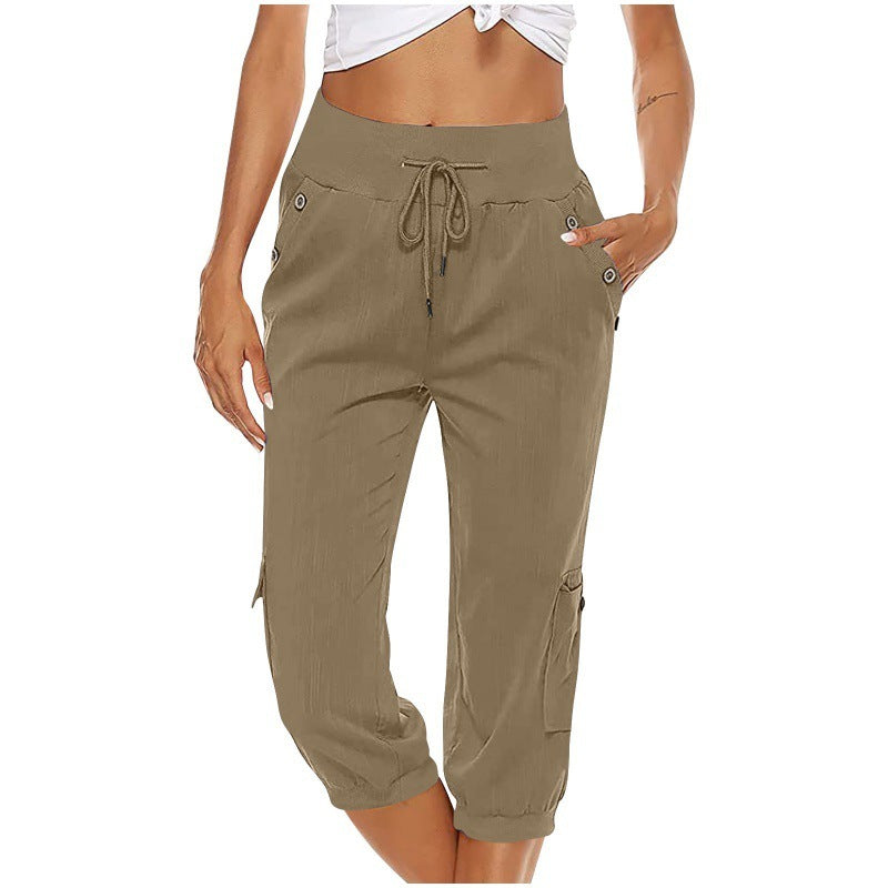 Alice – Stylish Women's Cargo Pants in Cotton and Linen