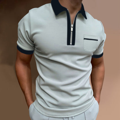 Elliot – Stylish Men's Polo Shirt with Lapel Collar and Slim Fit