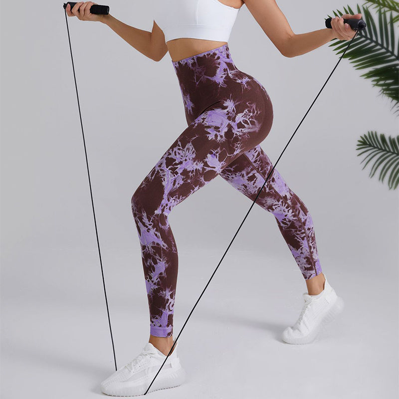 Francesca – High-Waisted Seamless Tie-Dye Yoga Pants for Women