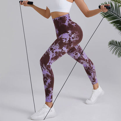 Francesca – High-Waisted Seamless Tie-Dye Yoga Pants for Women