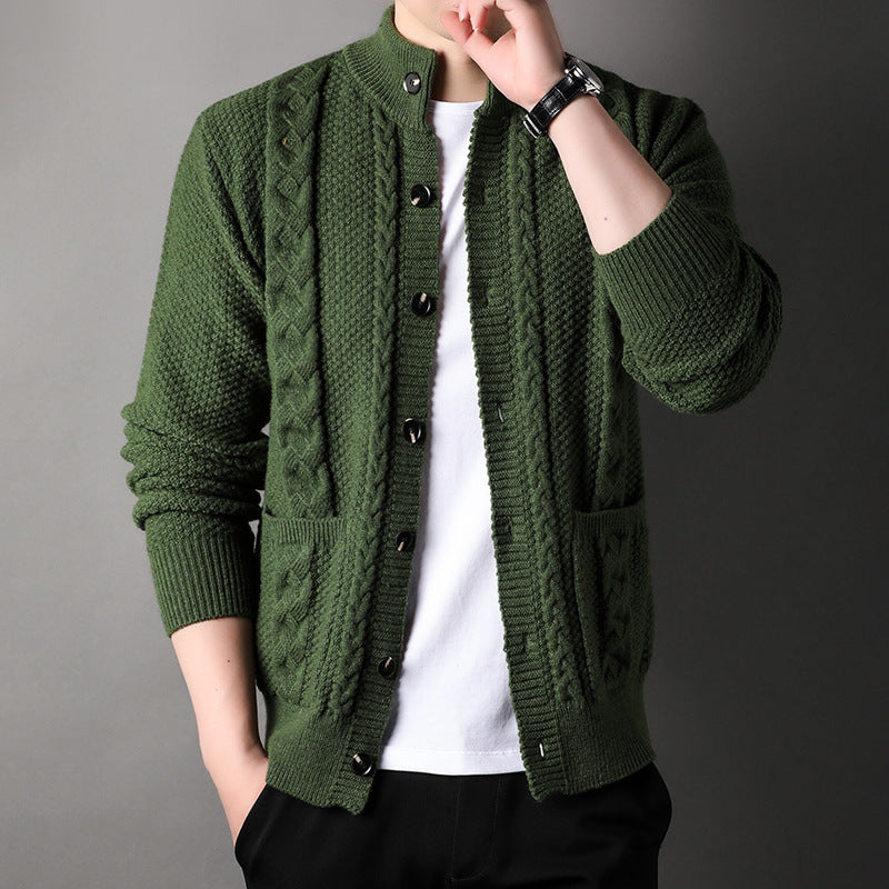 Geoffrey – Stylish Jacquard Cardigan with Pockets