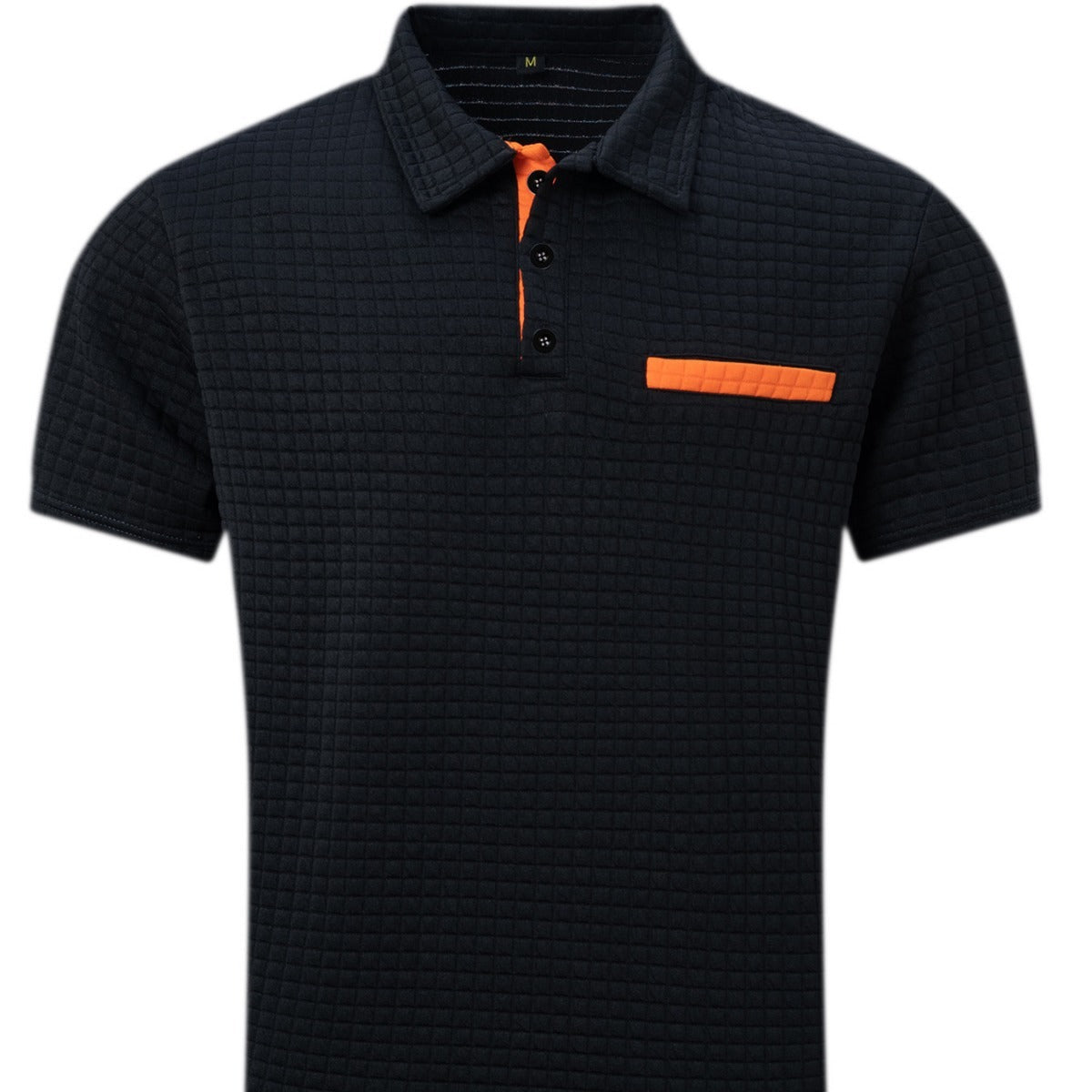 David – Men's Polo Shirt with Jacquard Check Pattern