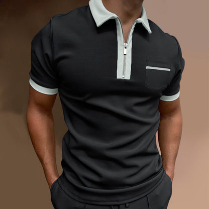 Elliot – Stylish Men's Polo Shirt with Lapel Collar and Slim Fit