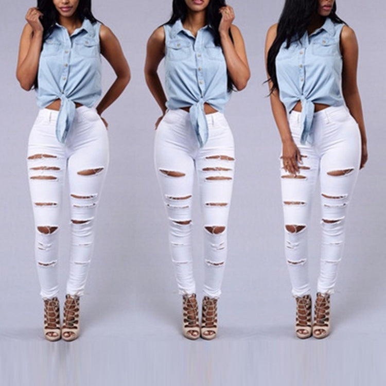 Anne – Distressed High-Waisted Jeans