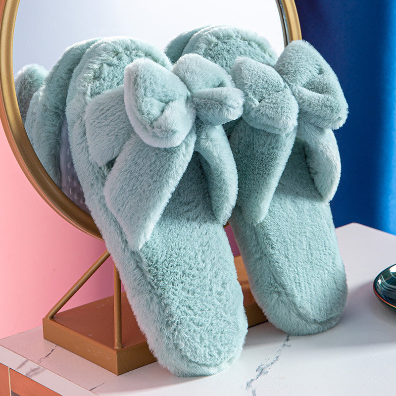 Zoe – Cozy Cotton Slippers with Bow