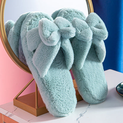 Zoe – Cozy Cotton Slippers with Bow