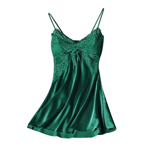 Jenny – Satin Pajamas with Lace for Women